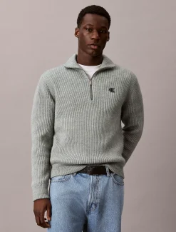 Calvin Klein Pullover aus Wollgemisch mit Reißverschluss^Herren Strickdesigns