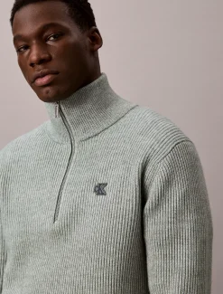 Calvin Klein Pullover aus Wollgemisch mit Reißverschluss^Herren Strickdesigns