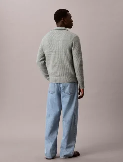Calvin Klein Pullover aus Wollgemisch mit Reißverschluss^Herren Strickdesigns