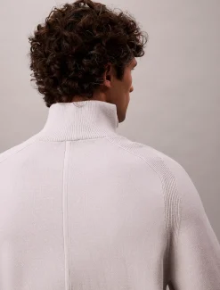 Calvin Klein Pullover mit 1/4-Reißverschluss aus technischem Strick^Herren Strickdesigns