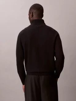 Calvin Klein Pullover mit 1/4-Reißverschluss aus technischem Strick^Herren Strickdesigns