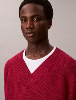 Calvin Klein Pullover mit V-Ausschnitt aus Wollgemisch^Herren Strickdesigns