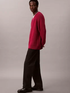 Calvin Klein Pullover mit V-Ausschnitt aus Wollgemisch^Herren Strickdesigns