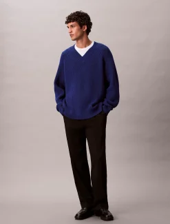 Calvin Klein Pullover mit V-Ausschnitt aus Wollgemisch^Herren Strickdesigns