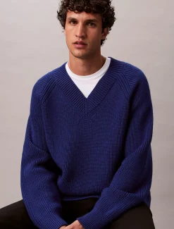 Calvin Klein Pullover mit V-Ausschnitt aus Wollgemisch^Herren Strickdesigns