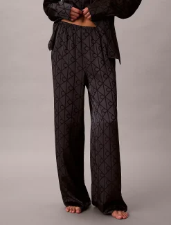Calvin Klein Pyjama-Hose mit Satin-Glanz und Print^Damen Dessous|Nachtwäsche & Loungewear