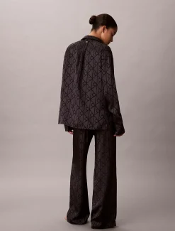 Calvin Klein Pyjama-Hose mit Satin-Glanz und Print^Damen Dessous|Nachtwäsche & Loungewear