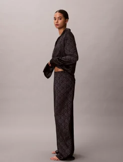 Calvin Klein Pyjama-Hose mit Satin-Glanz und Print^Damen Dessous|Nachtwäsche & Loungewear