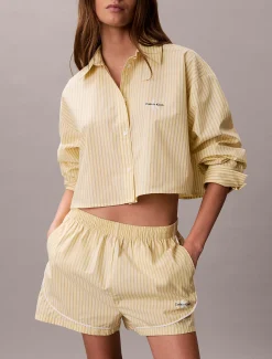 Calvin Klein Pyjama-Shorts aus Baumwoll-Popeline^Damen Nachtwäsche & Loungewear
