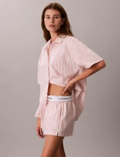 Calvin Klein Pyjama-Shorts aus Baumwoll-Popeline^Damen Nachtwäsche & Loungewear