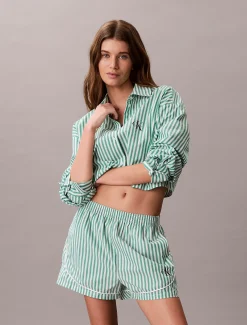 Calvin Klein Pyjama-Shorts aus Baumwoll-Popeline^Damen Nachtwäsche & Loungewear