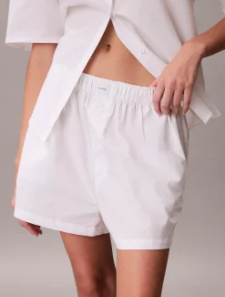 Calvin Klein Pyjama-Shorts aus Baumwoll-Popeline^Damen Nachtwäsche & Loungewear