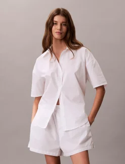 Calvin Klein Pyjama-Shorts aus Baumwoll-Popeline^Damen Nachtwäsche & Loungewear