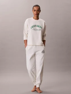 Calvin Klein Pyjama-Top aus Baumwolle mit Heritage-Logo^Damen Nachtwäsche & Loungewear