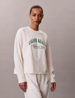 Calvin Klein Pyjama-Top aus Baumwolle mit Heritage-Logo^Damen Nachtwäsche & Loungewear