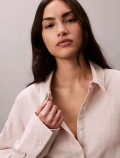 Calvin Klein Pyjama-Top aus Flanell^Damen Nachtwäsche & Loungewear