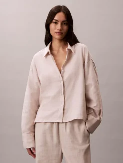 Calvin Klein Pyjama-Top aus Flanell^Damen Nachtwäsche & Loungewear