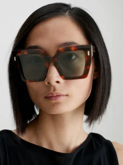 Calvin Klein Quadratische Sonnenbrille CK23502S^Damen Sonnenbrillen