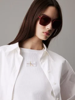 Calvin Klein Quadratische Sonnenbrille CKJ24201S^Damen Sonnenbrillen