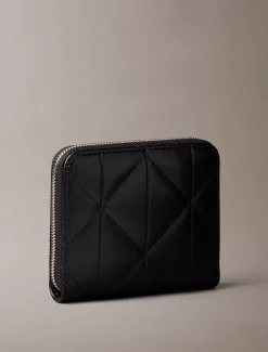 Calvin Klein Quadratisches gestepptes Portemonnaie mit Reißverschluss und Emblem^Damen Geldbörsen & Etuis