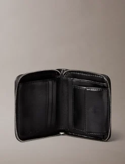 Calvin Klein Quadratisches gestepptes Portemonnaie mit Reißverschluss und Emblem^Damen Geldbörsen & Etuis