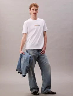 Calvin Klein Regenbogen-Logo-T-Shirt - Pride^Herren T-shirts