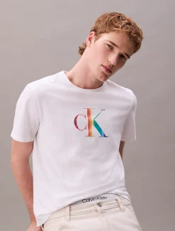 Calvin Klein Regenbogen-Monogramm-T-Shirt - Pride^Herren T-shirts
