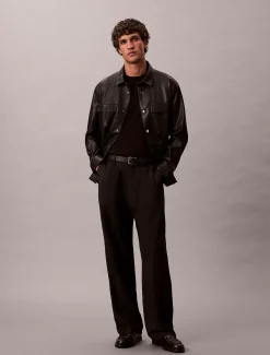 Calvin Klein Reise-Hose mit weitem Bein aus Wollgemisch^Herren Hosen & Shorts|Anzüge