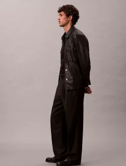 Calvin Klein Reise-Hose mit weitem Bein aus Wollgemisch^Herren Hosen & Shorts|Anzüge