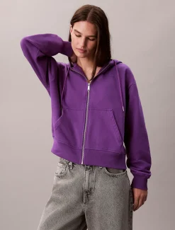 Calvin Klein Reißverschluss-Hoodie aus Baumwoll-Frottee^Damen Sweatshirts & Hoodies