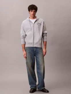 Calvin Klein Reißverschluss-Hoodie mit Varsity-Logo^Herren Hoodies & Sweatshirts