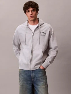 Calvin Klein Reißverschluss-Hoodie mit Varsity-Logo^Herren Hoodies & Sweatshirts