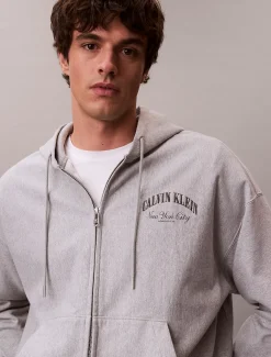 Calvin Klein Reißverschluss-Hoodie mit Varsity-Logo^Herren Hoodies & Sweatshirts