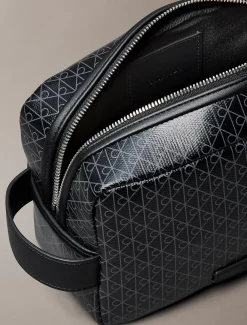Calvin Klein Reißverschluss-Kulturbeutel mit durchgehendem Monogramm-Logo^Herren Geldbörsen & Kartenetuis