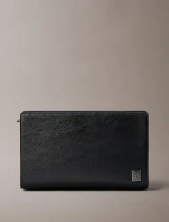 Calvin Klein Reißverschlusstasche mit Tragegriff und Saffiano-Emblem^Herren Taschen|Geldbörsen & Kartenetuis