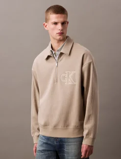 Calvin Klein Relaxed Polo-Sweatshirt mit Reißverschluss^Herren Hoodies & Sweatshirts