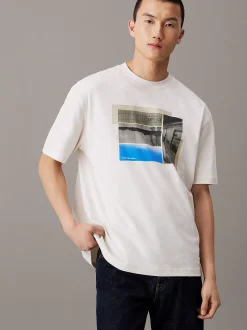 Calvin Klein Relaxed T-Shirt mit Foto-Print^Herren T-shirts