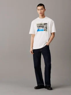 Calvin Klein Relaxed T-Shirt mit Foto-Print^Herren T-shirts