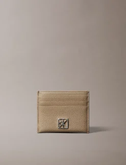 Calvin Klein RFID-Emblem-Kartenetui aus Vollnarbenleder^Damen Geldbörsen & Etuis