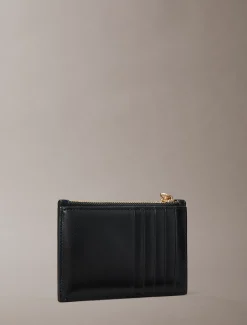 Calvin Klein RFID-Kartenetui aus Leder mit Monogramm-Anhänger^Damen Geldbörsen & Etuis