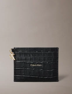 Calvin Klein RFID-Kartenetui aus Leder mit Kroko-Effekt^Damen Geldbörsen & Etuis