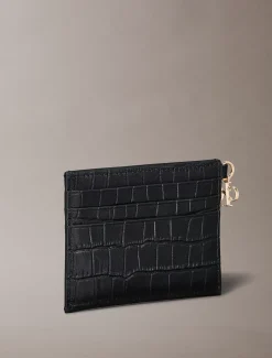 Calvin Klein RFID-Kartenetui aus Leder mit Kroko-Effekt^Damen Geldbörsen & Etuis