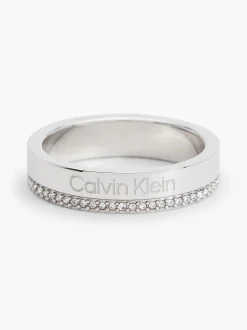 Calvin Klein Ring aus Edelstahl und Kristall^Damen Uhren & Schmuck