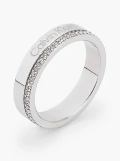Calvin Klein Ring aus Edelstahl und Kristall^Damen Uhren & Schmuck