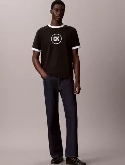 Calvin Klein Ringer-T-Shirt mit Logo-Grafik^Herren T-shirts