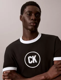 Calvin Klein Ringer-T-Shirt mit Logo-Grafik^Herren T-shirts