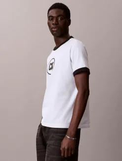 Calvin Klein Ringer-T-Shirt mit Logo-Grafik^Herren T-shirts