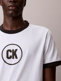 Calvin Klein Ringer-T-Shirt mit Logo-Grafik^Herren T-shirts