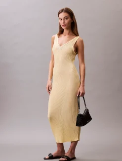 Calvin Klein Rippstrick-Kleid ohne Ärmel^Damen Kleider & Röcke