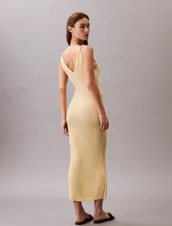 Calvin Klein Rippstrick-Kleid ohne Ärmel^Damen Kleider & Röcke